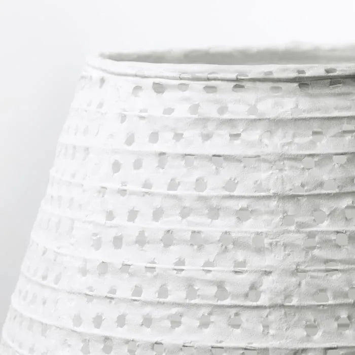 Close-up of oval paper floor lamp IKEA.