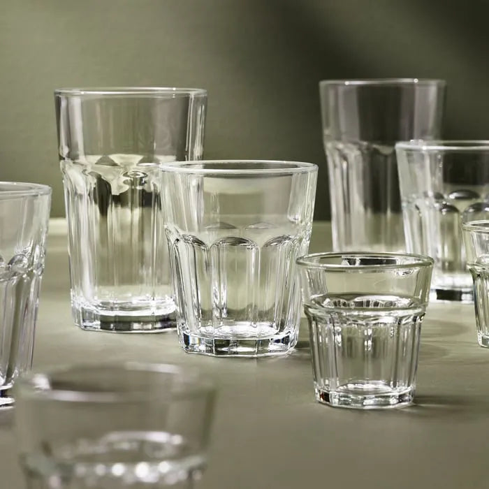IKEA POKAL Glasses Clear Glass with multiple sizes.
