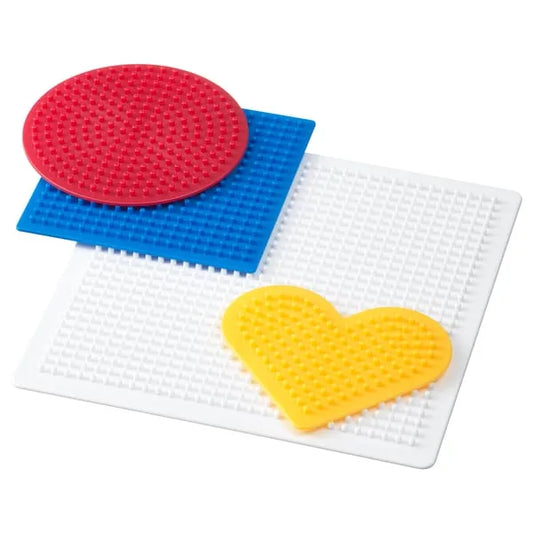 IKEA PYSSLA bead shape set of 4 mixed colours craft pegboards.