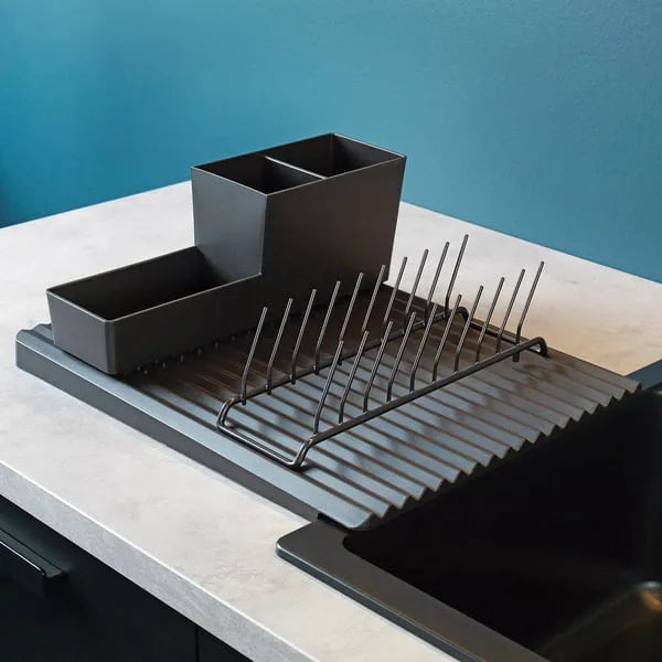 IKEA black kitchen utensil rack RINNIG series.