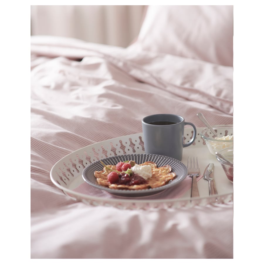 Side view of the IKEA ROMANTISK white tray