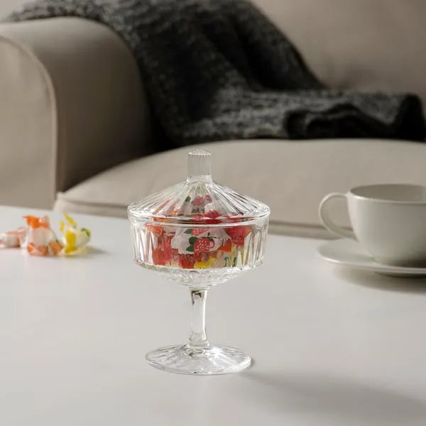 IKEA clear glass bowl with lid SÄLLSKAPLIG collection.