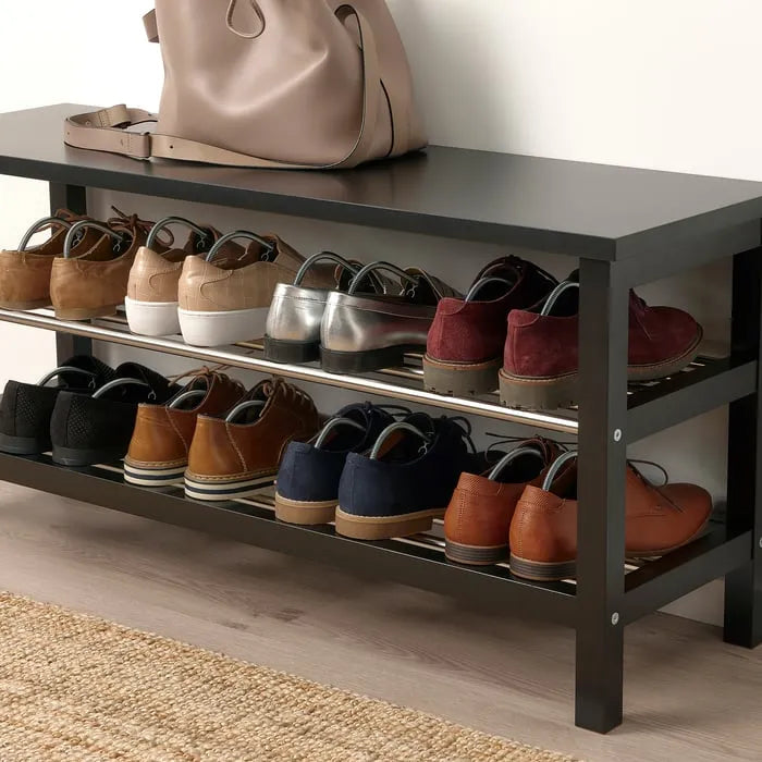 IKEA SITTPINNE shoe shaper used in shoe storage setup.
