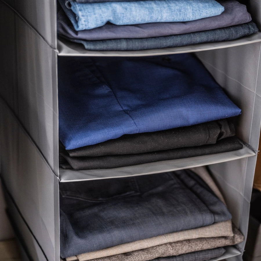 Close-up of the compartments on the IKEA SKUBB organiser