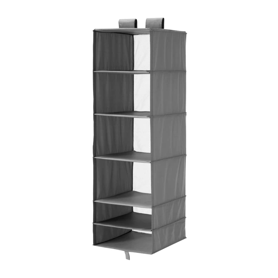 IKEA SKUBB storage organiser with six compartments in white and dark grey