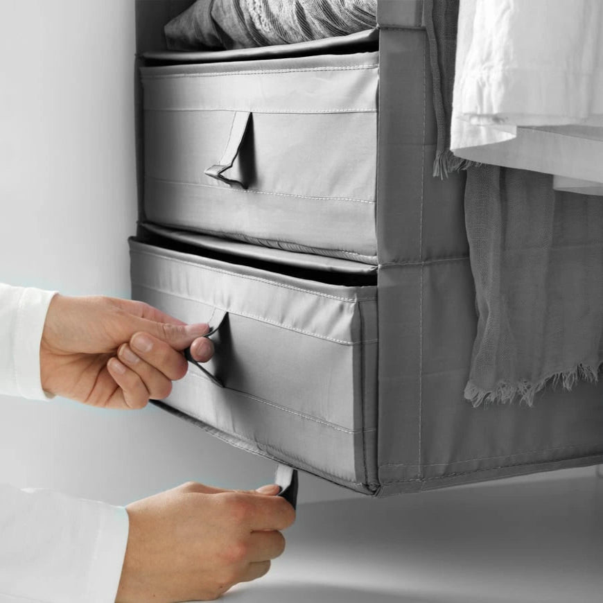 Side view of the IKEA SKUBB storage organiser measuring 35x45x125 cm
