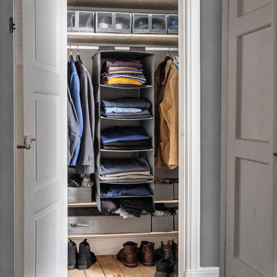 IKEA SKUBB hanging storage organiser inside a wardrobe