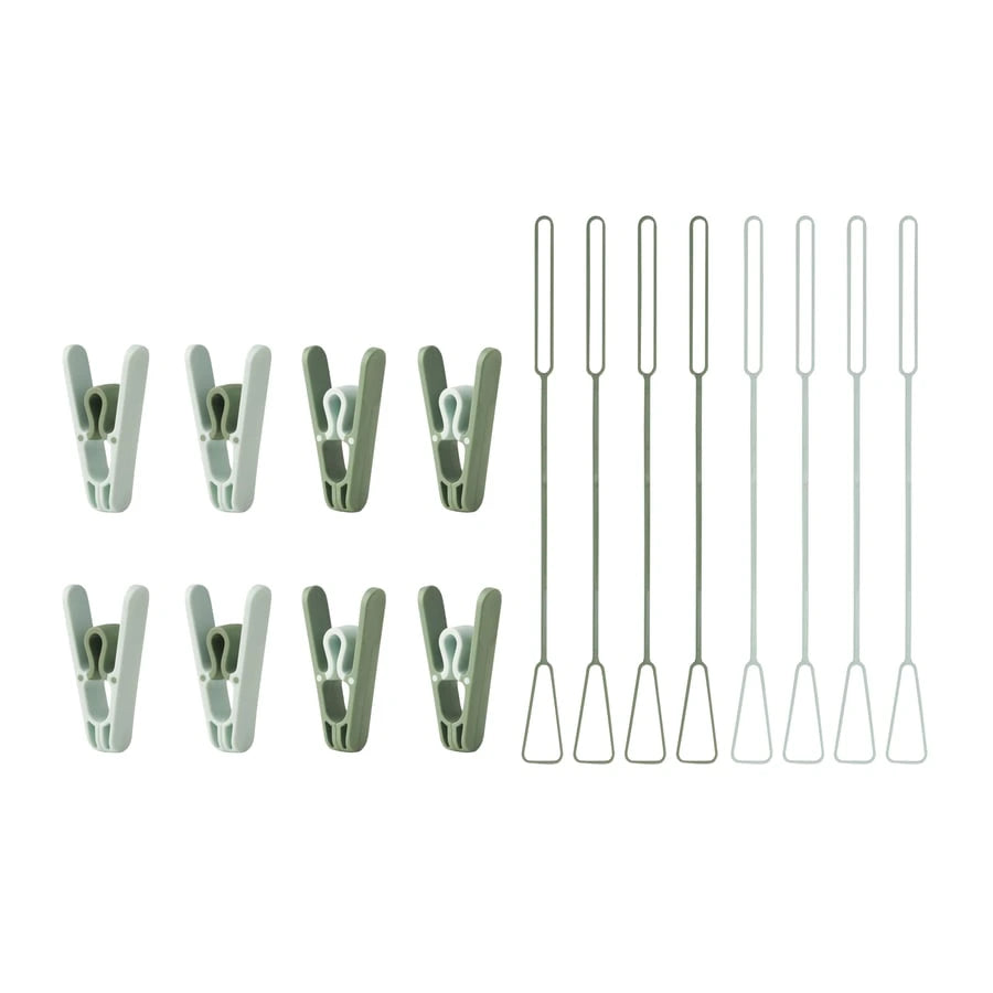 IKEA SLIBB green hanging clothes pegs pack of 8