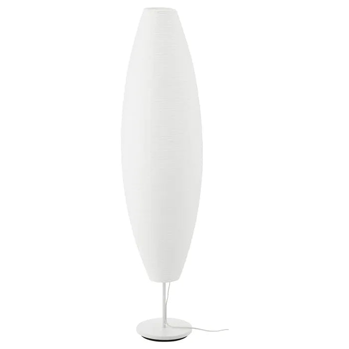IKEA SOLLEFTEA floor lamp oval white front view.