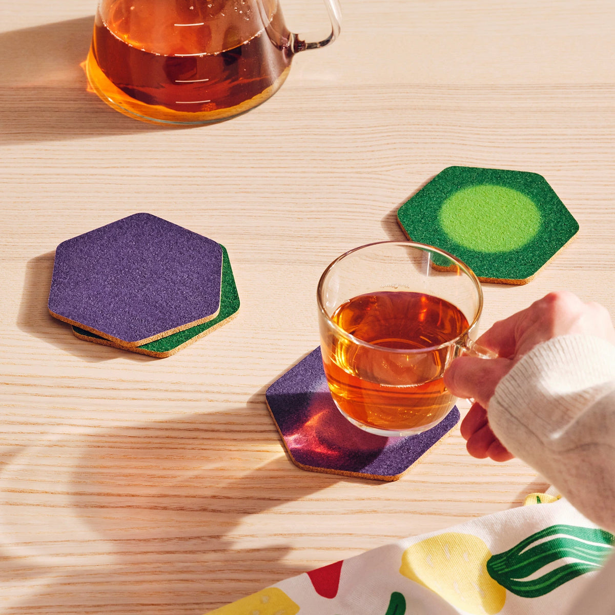 Top view of IKEA TABBERAS coaster measuring 10x10 cm