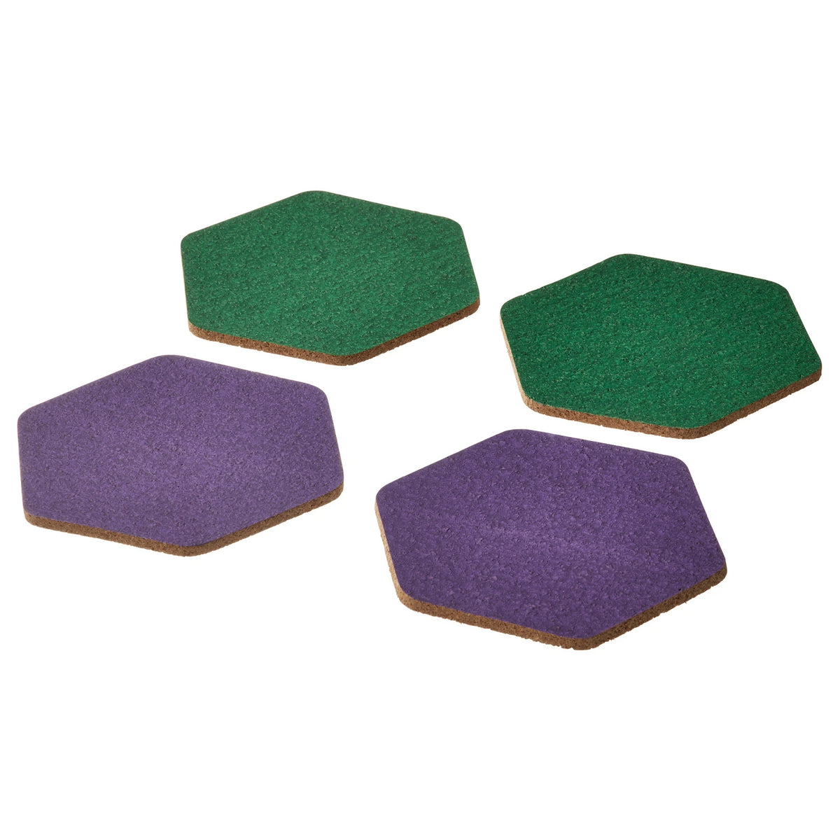 IKEA TABBERAS coaster pack of 4 in cork, green and lilac