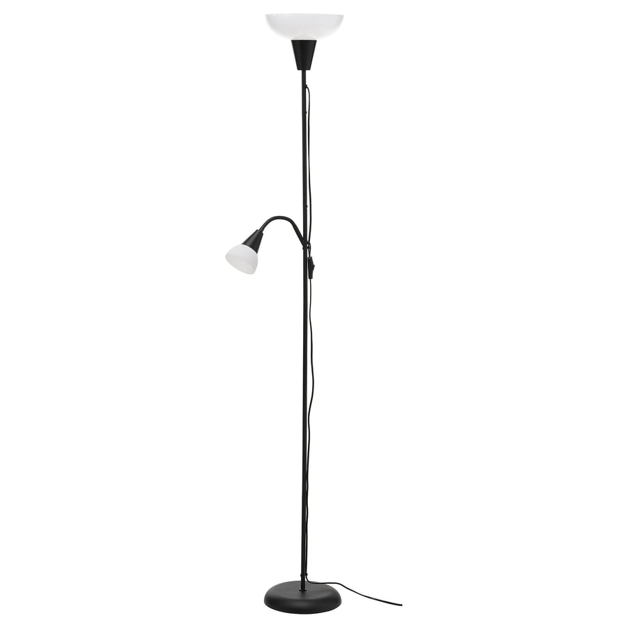 IKEA TAGARP floor uplighter reading lamp black white