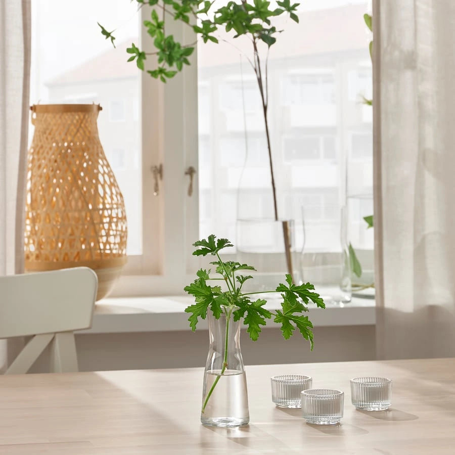 IKEA TIDVATTEN glass vase styled with decorative stems