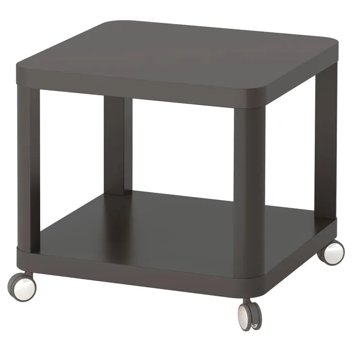 IKEA TINGBY side table on castors grey 50x50 cm in living room.