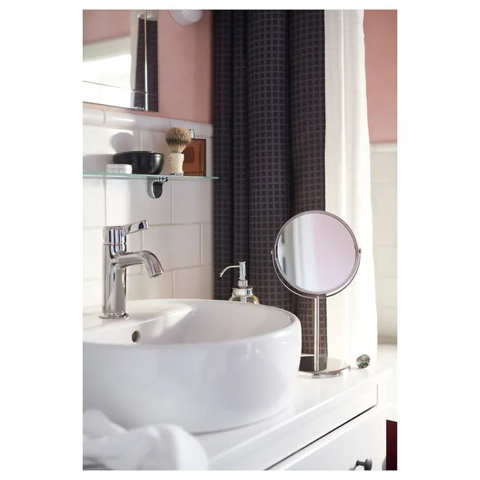 IKEA TRENSUM magnifying vanity mirror stainless steel.