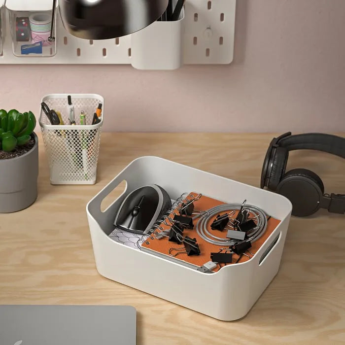 IKEA UPPDATERA storage box in white 24x17 cm.