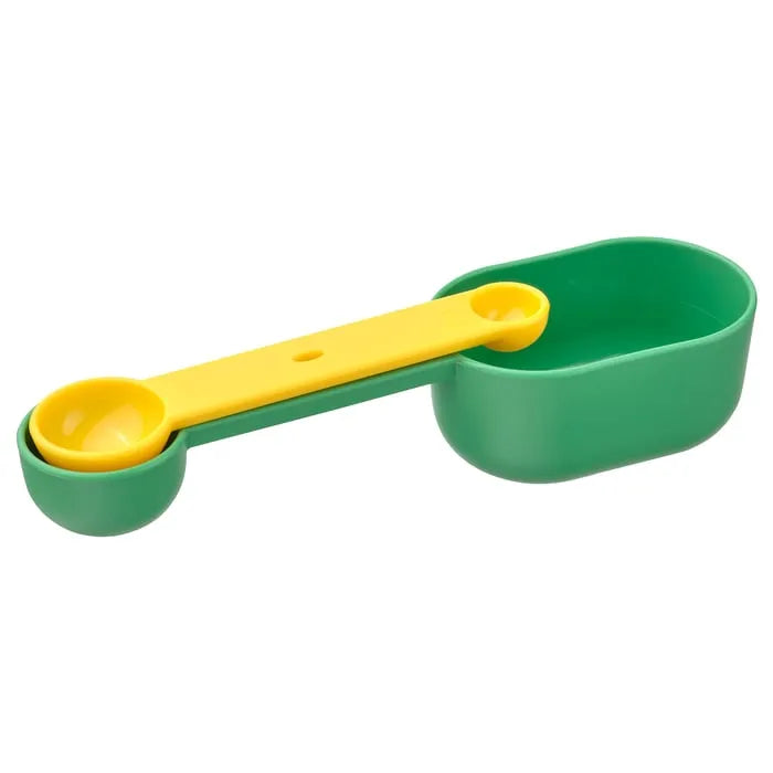 IKEA UPPFYLLD measuring spoon set of 2 bright green and yellow.