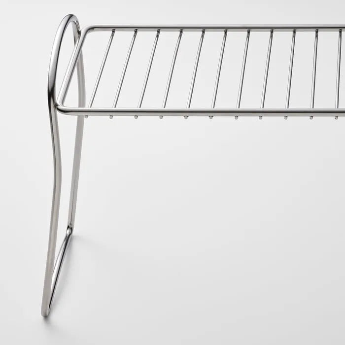 IKEA VALVÅRDAD compact kitchen dish rack stainless steel.