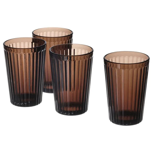 IKEA VARDAGEN brown glass pack of 4 310 ml