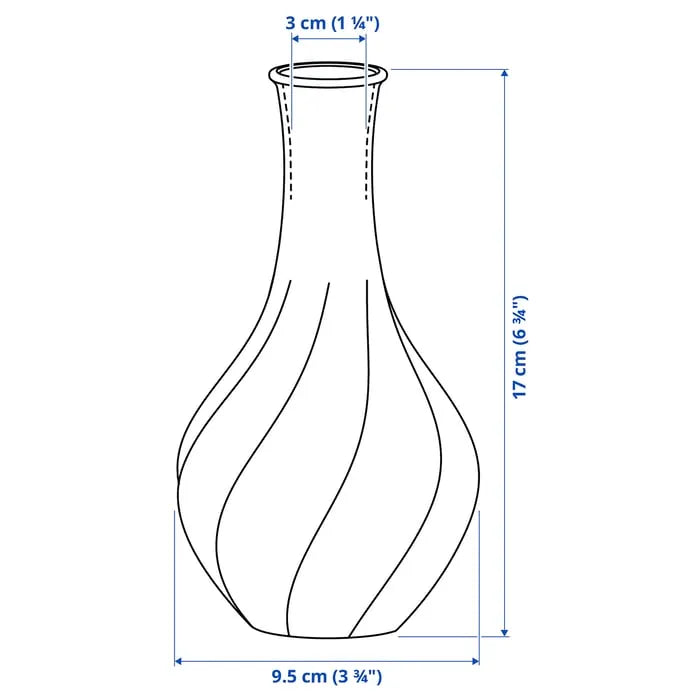 IKEA VILJESTARK clear glass vase 17 cm with dimensions.