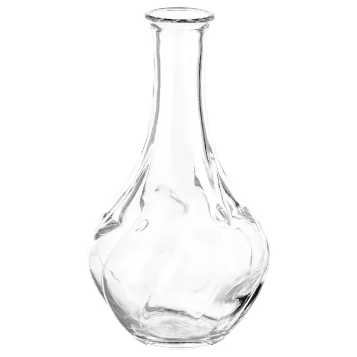 IKEA VILJESTARK clear glass vase 17 cm front view.