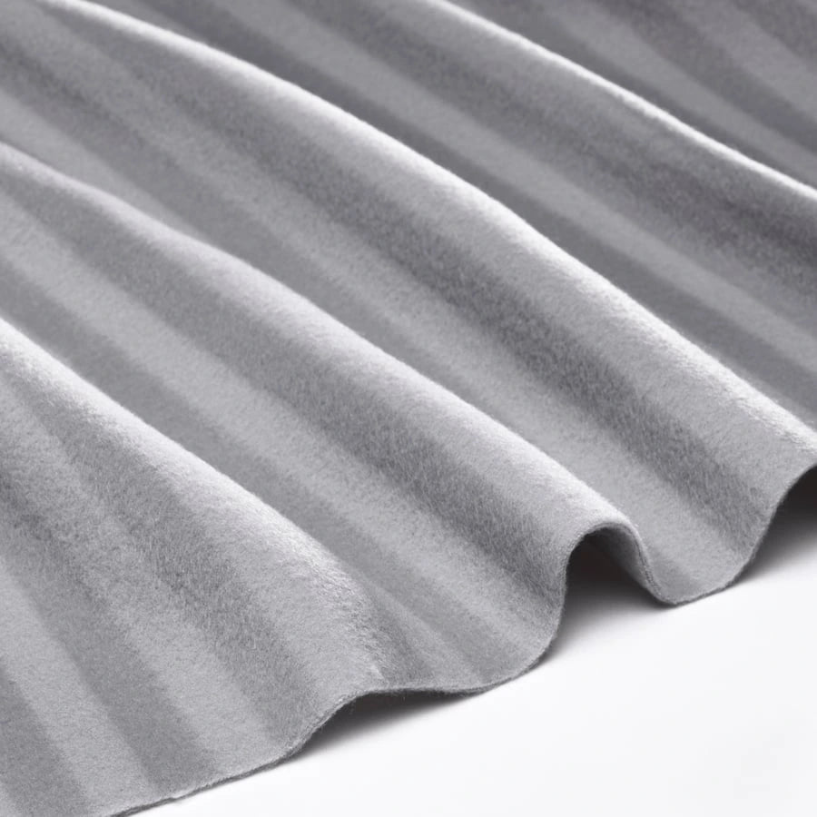 Close-up of the soft grey fleece texture of the IKEA VITMOSSA throw