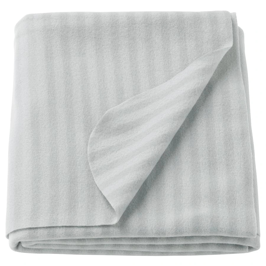 IKEA VITMOSSA grey fleece throw blanket, 120x160 cm, folded