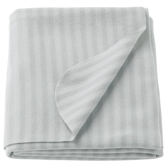 IKEA VITMOSSA grey fleece throw blanket, 120x160 cm, folded