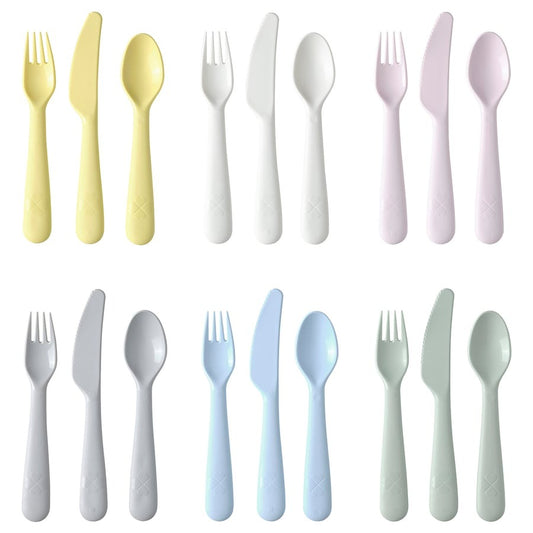 IKEA KALAS Kids Cutlery Set Mixed Colors 18 Piece Set