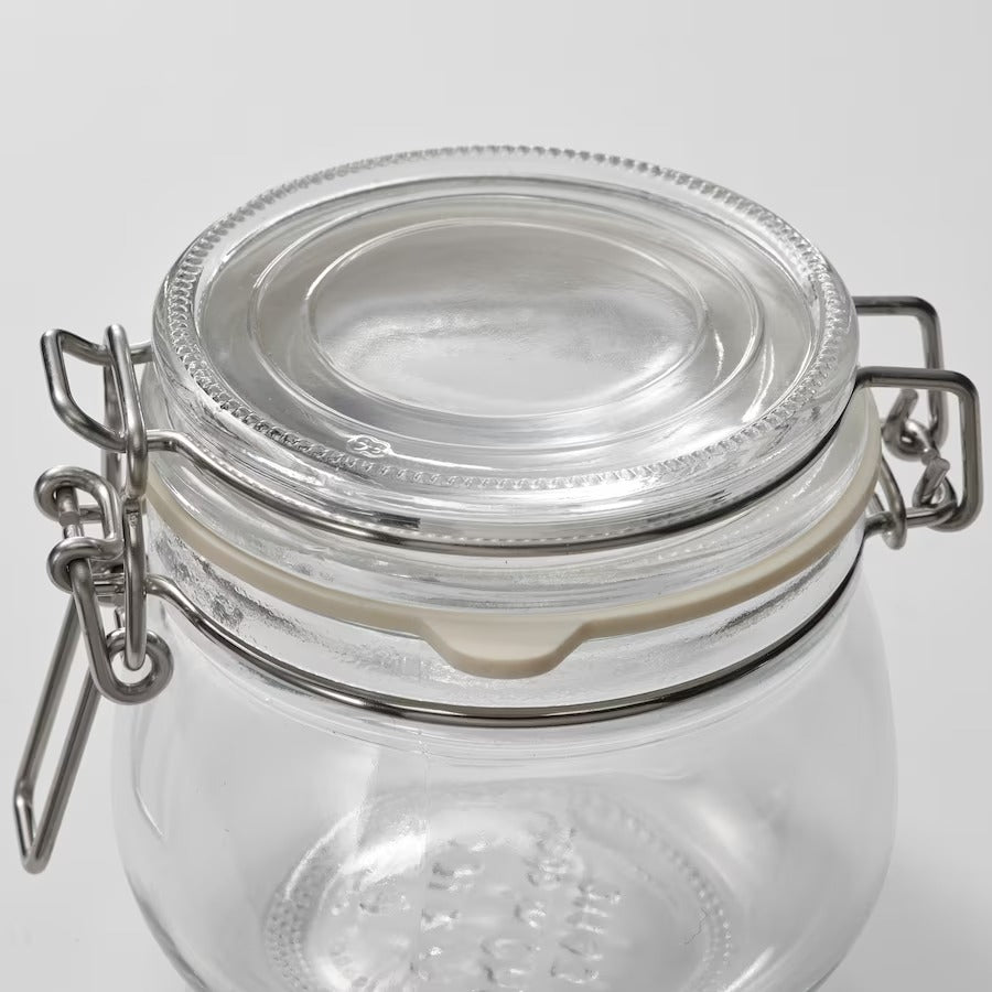 IKEA KORKEN Jar with Lid Clear Glass Pack of 3 Size 13 cl