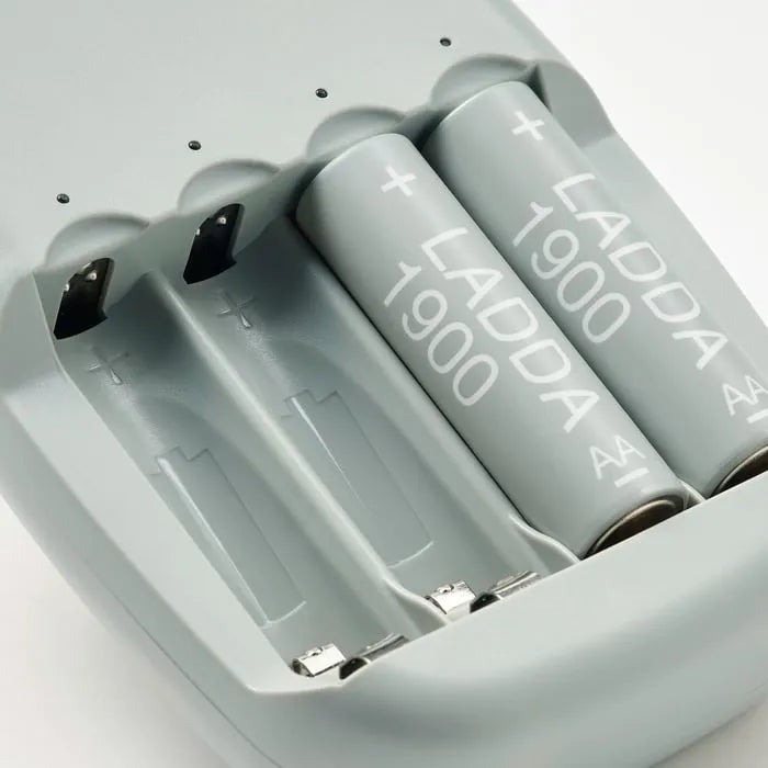 Close-up of IKEA LADDA AA 1.2V rechargeable battery