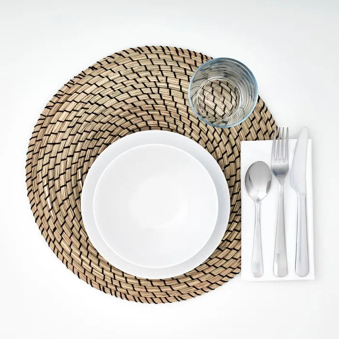 IKEA LATTAD organic place mat seagrass black 37 cm