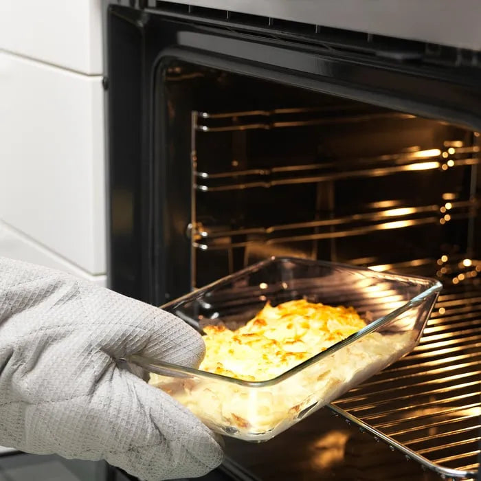 Baking food in IKEA MIXTUR oven safe glass dish