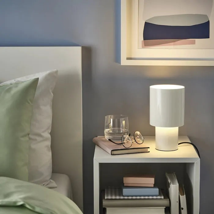 IKEA SPETSBOJ table lamp on bedside table